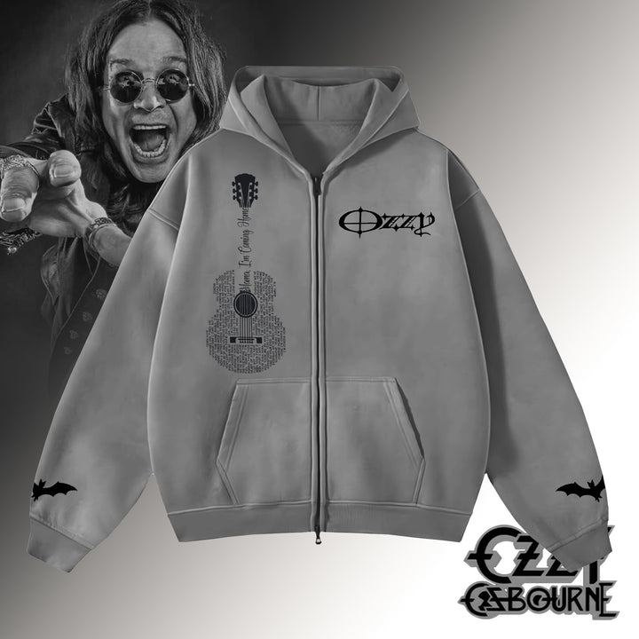 In Memory of Ozzy Osbourne Zippered Sweatshirt Jacket