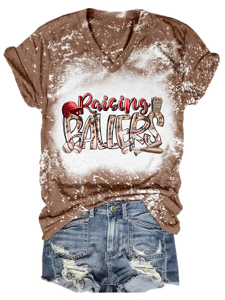 Raising Ballers Tie Dye V Neck T-shirt