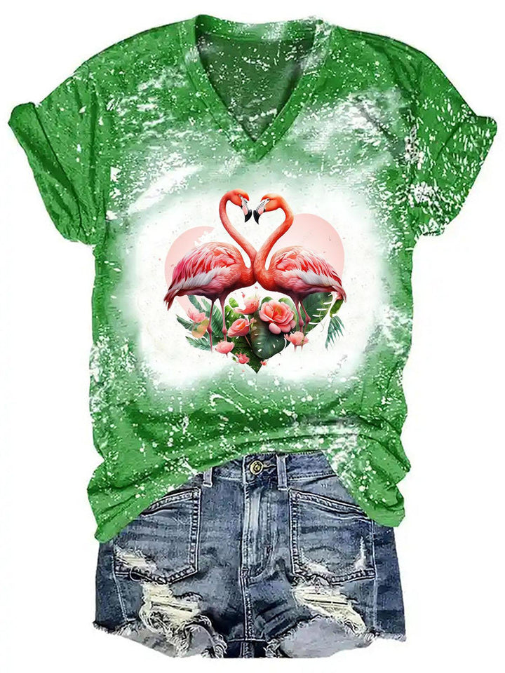 Women's Flamingo Tie Dye T-Shirt