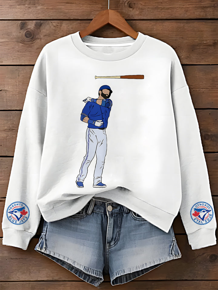 Toronto Blue Jays Printed Long Sleeve Casual Top