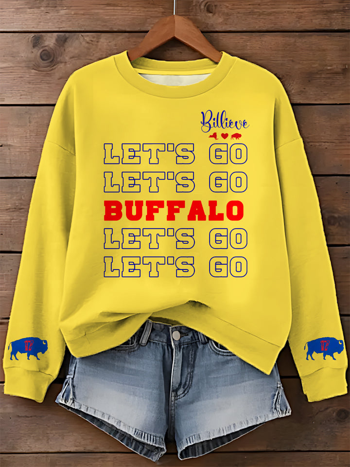 Buffalo Bills Football Printed Long Sleeve Casual Top