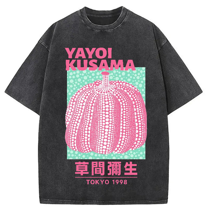 Yayoi Kusama Pumpkin TOKYO 1998 Vintage Washed Crew Neck T-Shirt