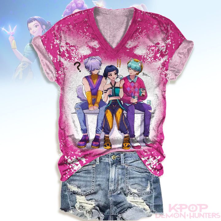 Demon Hunter Huntrix V-neck T-Shirt