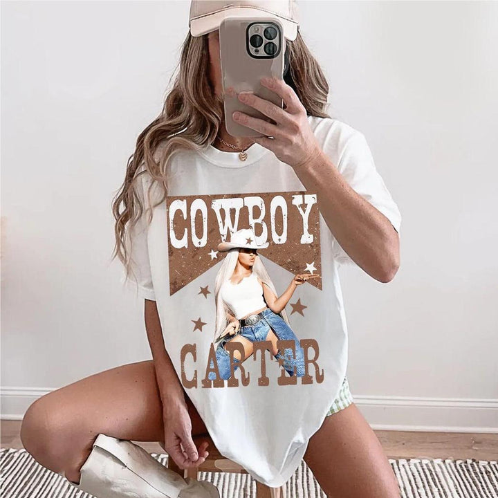 Beyonce Cowboy Carter Print Crew Neck T-shirt