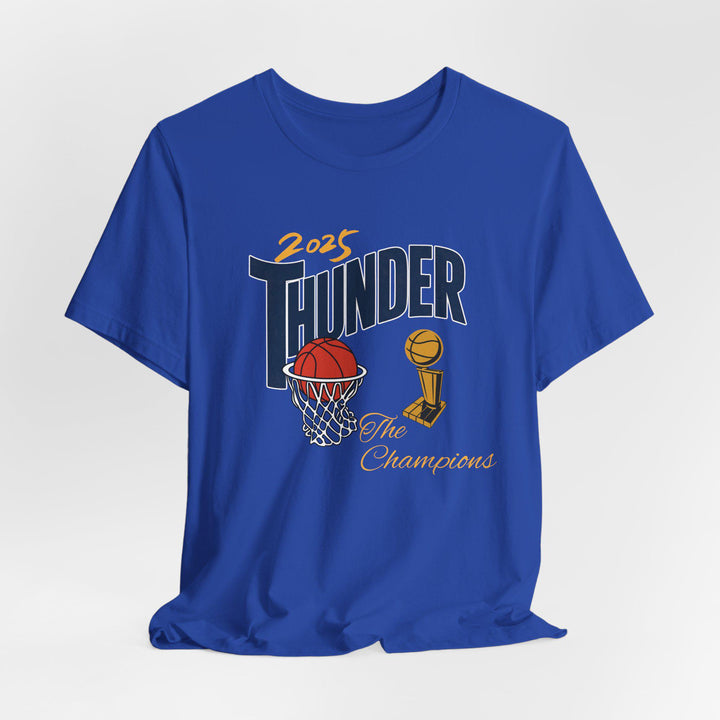 OKC Basketball World Champs Print Crew Neck T-shirt