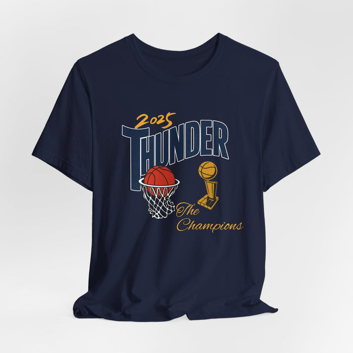 OKC Basketball World Champs Print Crew Neck T-shirt