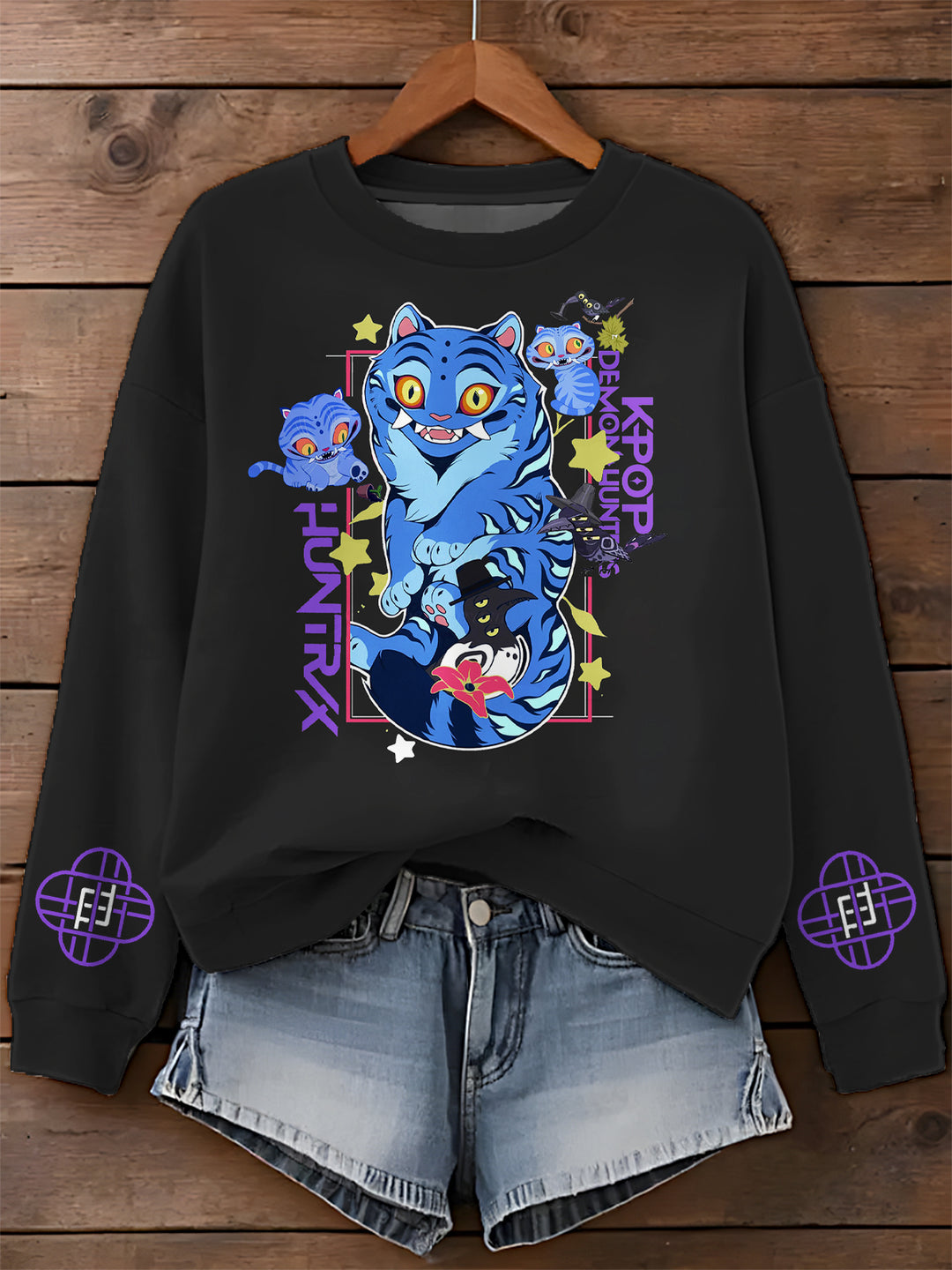 Demon Hunter Printed Long Sleeve Casual Top