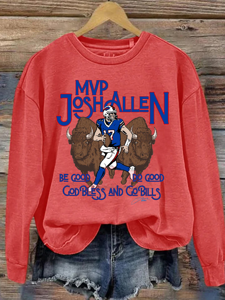 MVP Josh Allen Be Good Do Good Gott segne und Go Bills Sweatshirt 