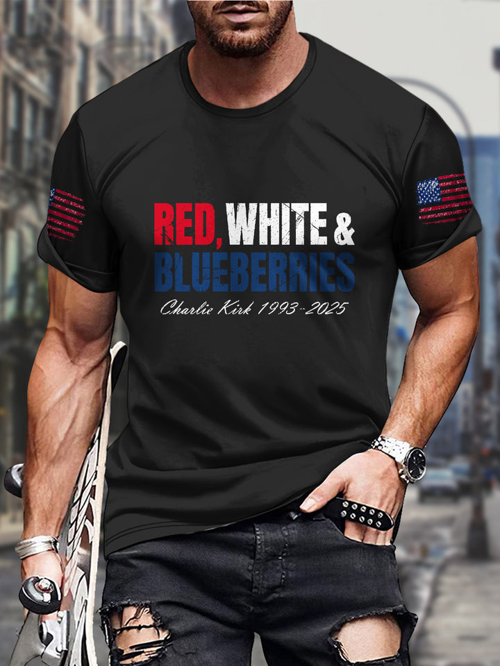 Freedom Charlie Kirk Round Neck Short Sleeve Men's T-shirt