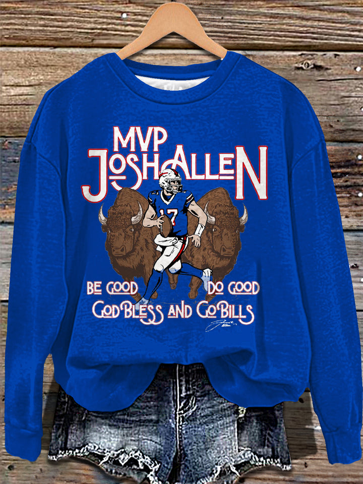 MVP Josh Allen Be Good Do Good Gott segne und Go Bills Sweatshirt 