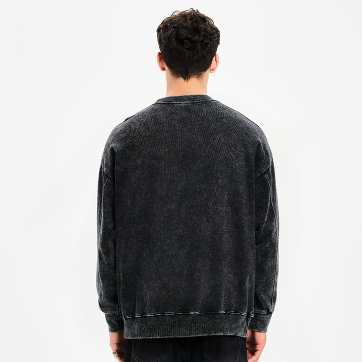 Mysterious Black Cat Washed Sweatshirt