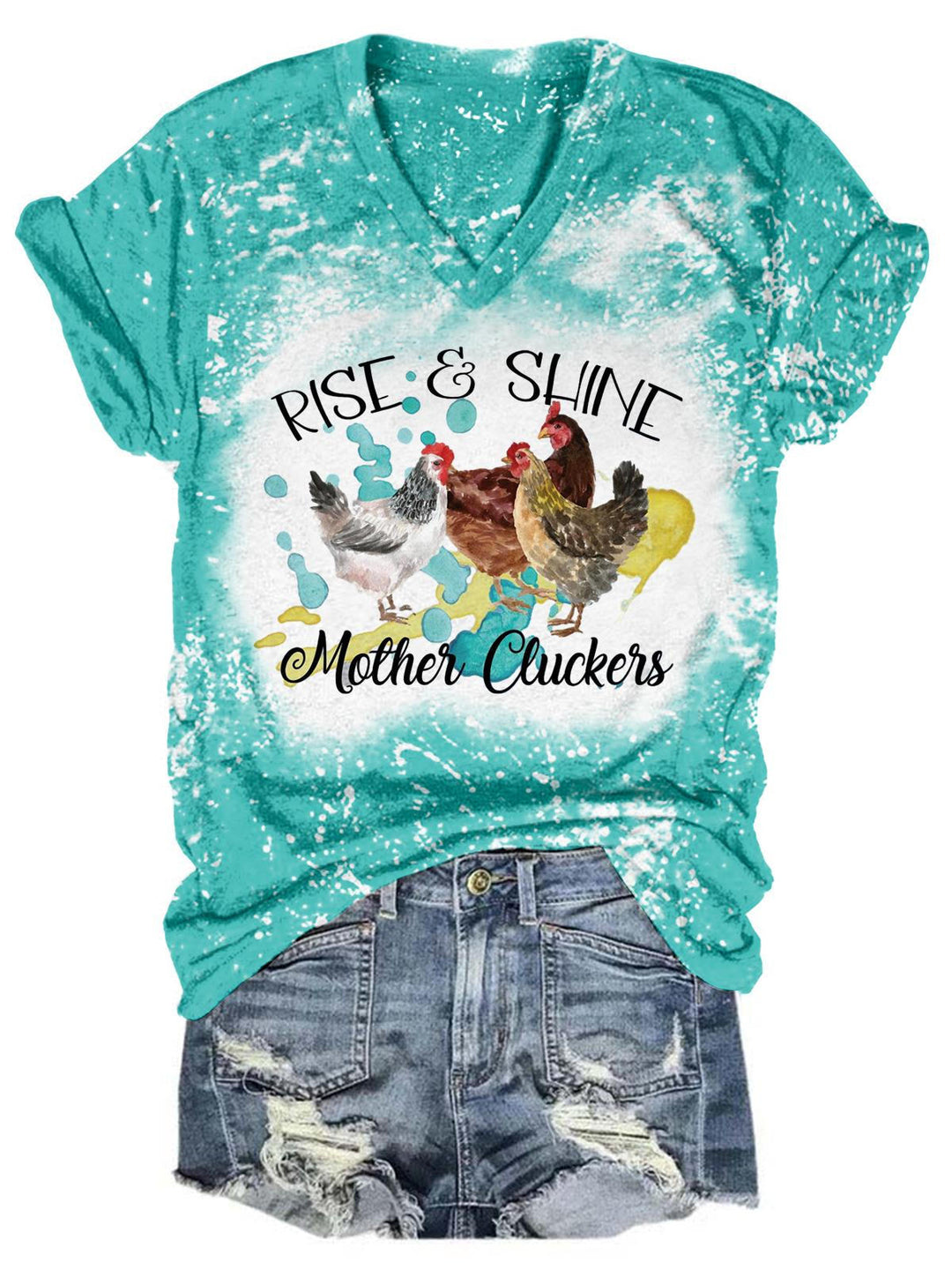 Rise & Shine Tie Dye V Neck T-Shirt