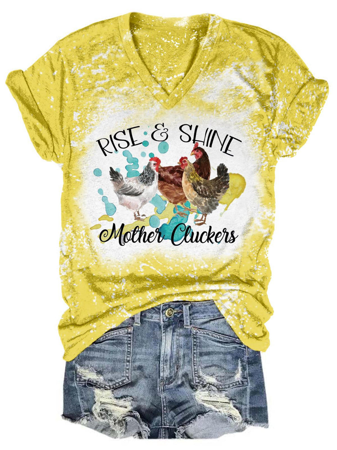 Rise & Shine Tie Dye V Neck T-Shirt