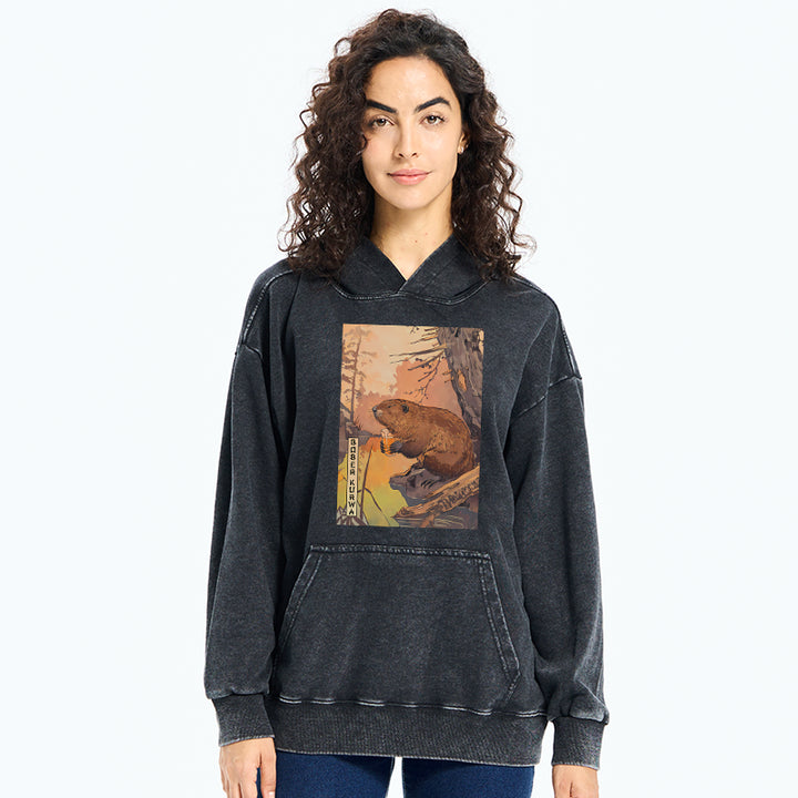 Beaver By The River Washed Hoodie