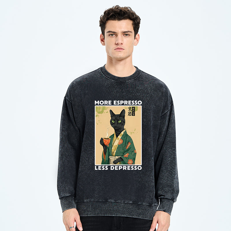 More Caffeine Less Sadness Washed Sweatshirt