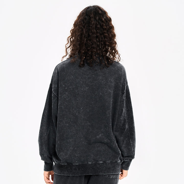 Mysterious Black Cat Washed Sweatshirt